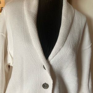 Free People Cream Textured Cardigan